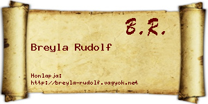 Breyla Rudolf névjegykártya